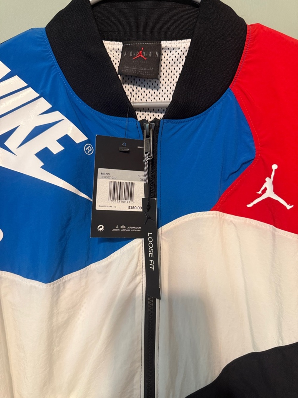 Jordan Colorblock Windbreaker Jacket - Black/White/Blue/Red - Picture 2 of 3